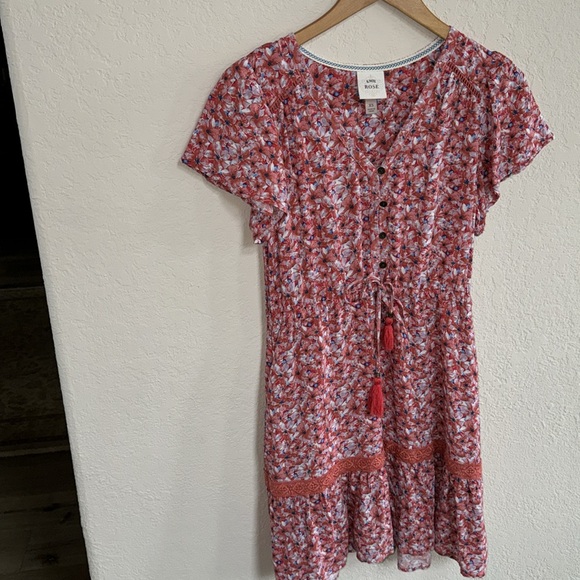 Boho Floral Dress with tassel tie Waist Size XS - Picture 5 of 12
